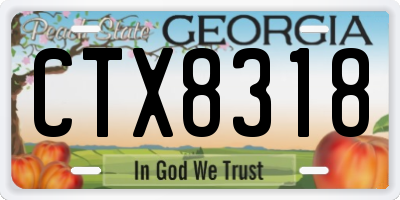 GA license plate CTX8318