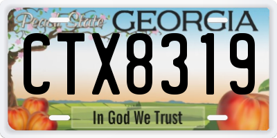 GA license plate CTX8319