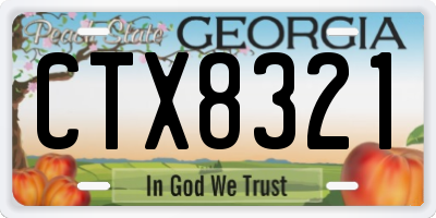 GA license plate CTX8321