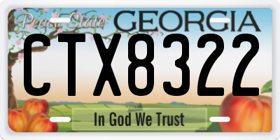 GA license plate CTX8322