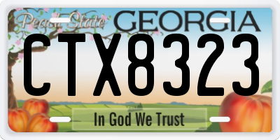 GA license plate CTX8323