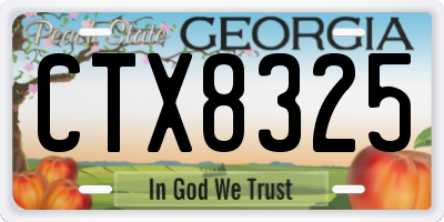 GA license plate CTX8325