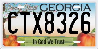 GA license plate CTX8326