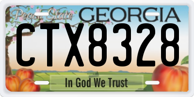 GA license plate CTX8328