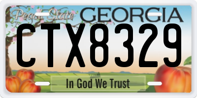 GA license plate CTX8329