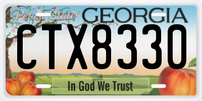 GA license plate CTX8330