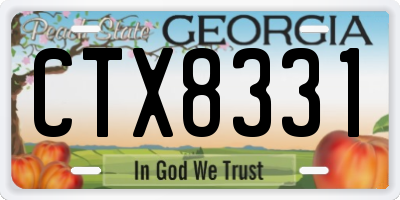 GA license plate CTX8331