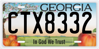 GA license plate CTX8332