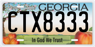 GA license plate CTX8333