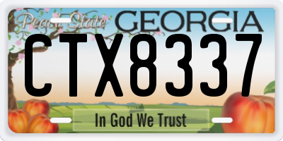 GA license plate CTX8337