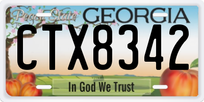 GA license plate CTX8342