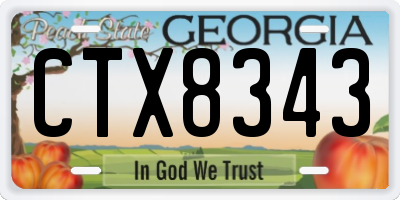 GA license plate CTX8343