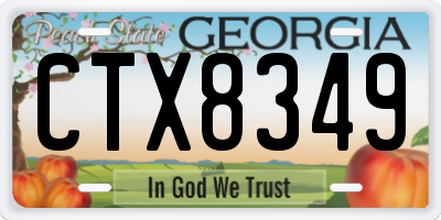 GA license plate CTX8349