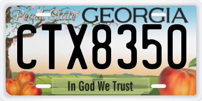 GA license plate CTX8350