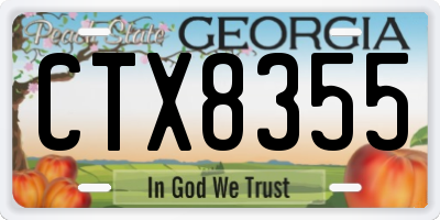 GA license plate CTX8355