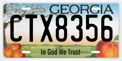 GA license plate CTX8356