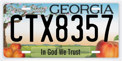 GA license plate CTX8357
