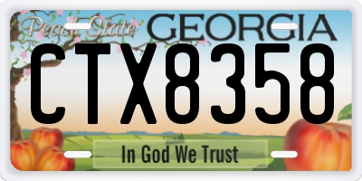 GA license plate CTX8358