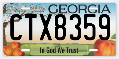 GA license plate CTX8359