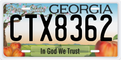 GA license plate CTX8362