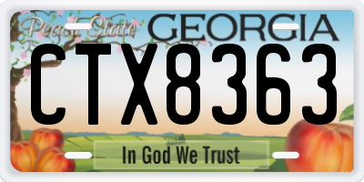 GA license plate CTX8363