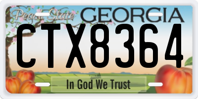 GA license plate CTX8364