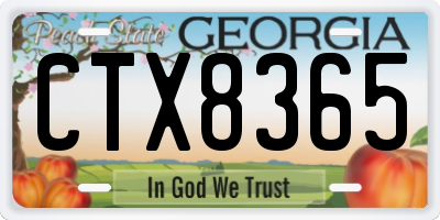 GA license plate CTX8365