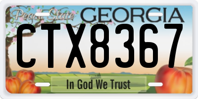GA license plate CTX8367