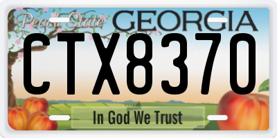 GA license plate CTX8370