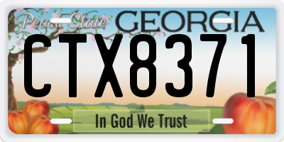 GA license plate CTX8371