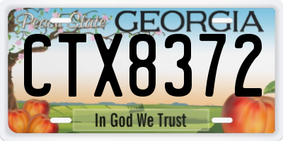 GA license plate CTX8372