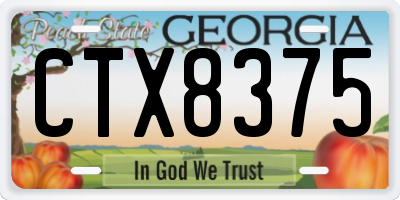 GA license plate CTX8375