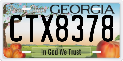 GA license plate CTX8378