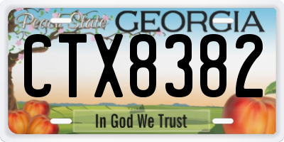 GA license plate CTX8382