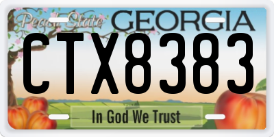 GA license plate CTX8383
