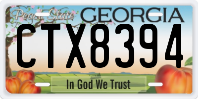 GA license plate CTX8394