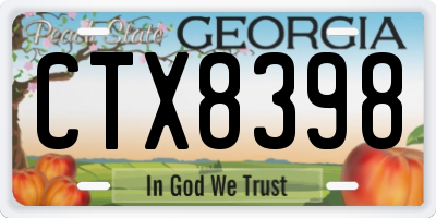 GA license plate CTX8398