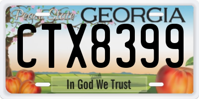 GA license plate CTX8399