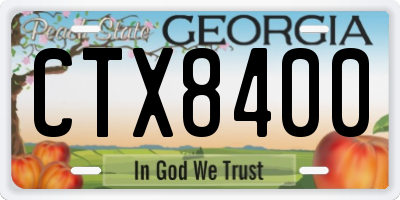 GA license plate CTX8400