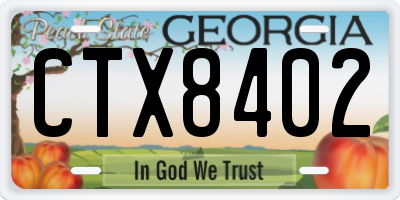 GA license plate CTX8402