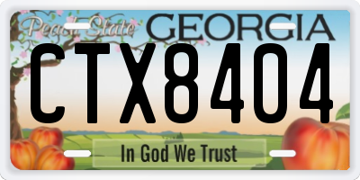 GA license plate CTX8404