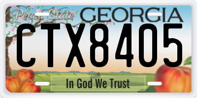 GA license plate CTX8405