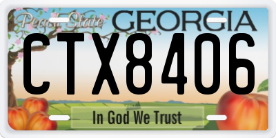 GA license plate CTX8406