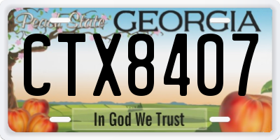 GA license plate CTX8407