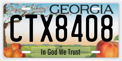 GA license plate CTX8408