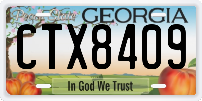 GA license plate CTX8409