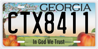 GA license plate CTX8411