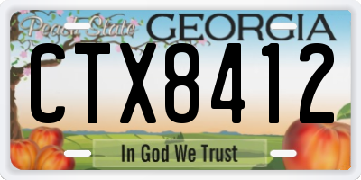 GA license plate CTX8412