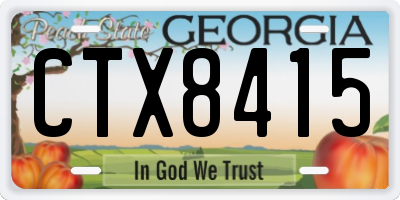 GA license plate CTX8415
