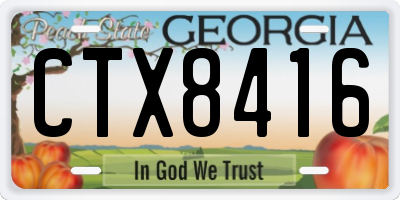 GA license plate CTX8416